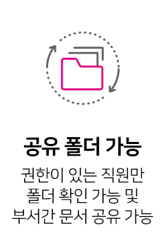 권한이 있는 직원만 폴더 확인 가능 및 부서간 문서 공유 가능